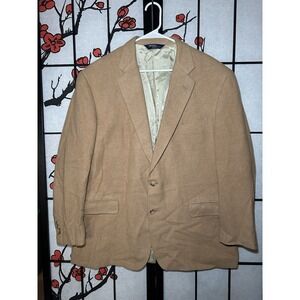 Polo Ralph Lauren Blazer Jacket Men Size 43 Regular Camel Hair Beige - Has Flaws